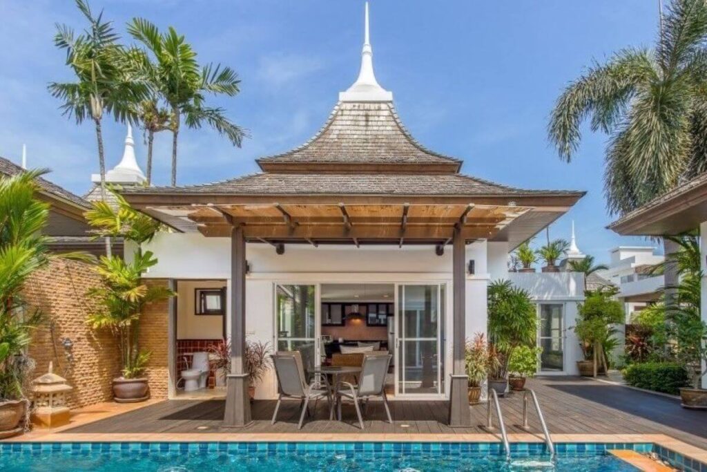 2-bedroom Balinese-style villa for sale near Nai Harn Beach, Phuket with private pool and outdoor pavilion