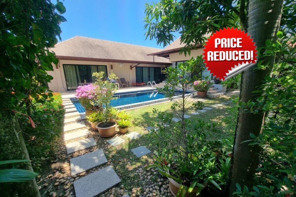 Thai-Balinese 2-bedroom villa for sale in Rawai, Phuket with pool and basement room
