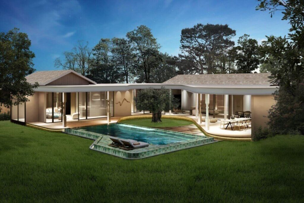 3-bedroom Japandi-style pool villa for sale in Cherng Talay, Phuket near Blue Tree and HeadStart School