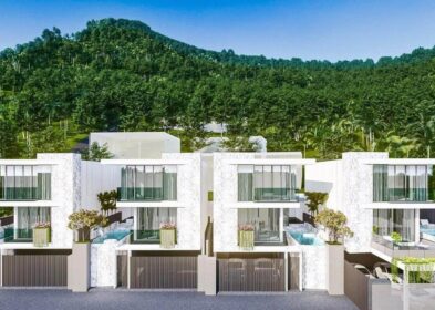 New 3-bedroom villa with pool, balconies, and mountain views for sale in Kata, Phuket – 220 sqm built-up on 161 sqm land
