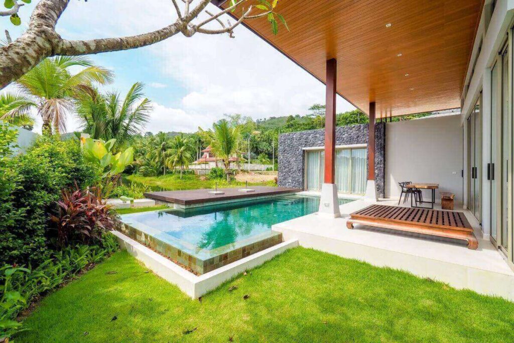 3-bedroom Balinese-style pool villa with lake view for sale in Layan, Phuket