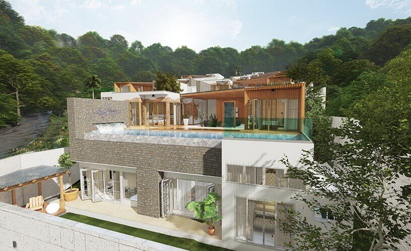Off-plan 3-bedroom hillside villa with pool and forest views for sale in Pa Khlok, Phuket