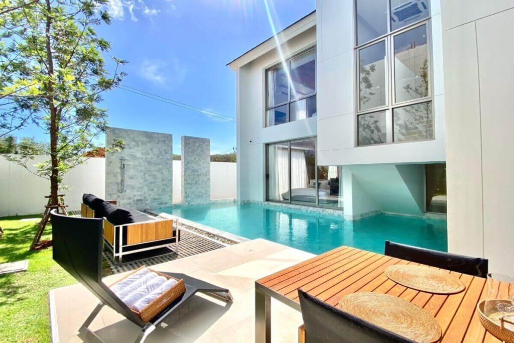 3-bedroom Japanese-inspired pool villa for sale in Cherng Talay, Phuket with 373 sqm built-up area