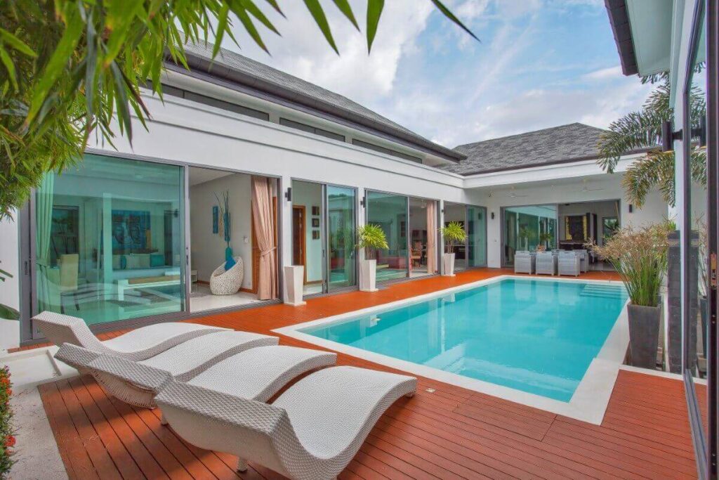3-bedroom Thai-Balinese pool villa with saltwater pool for sale in Rawai, Phuket