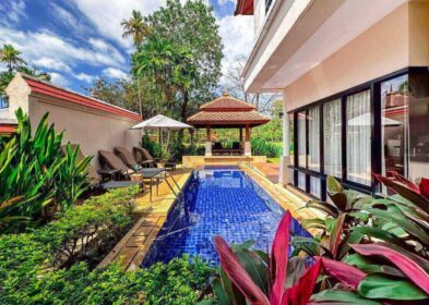 3-bedroom lagoon view villa with pool and resort access for sale in Laguna, Phuket