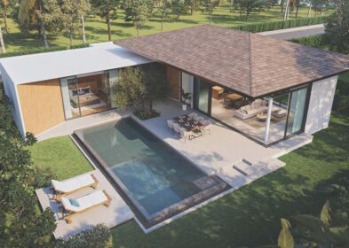 3-bedroom L-shaped pool villa with garden for sale in Thalang, Phuket near UWC