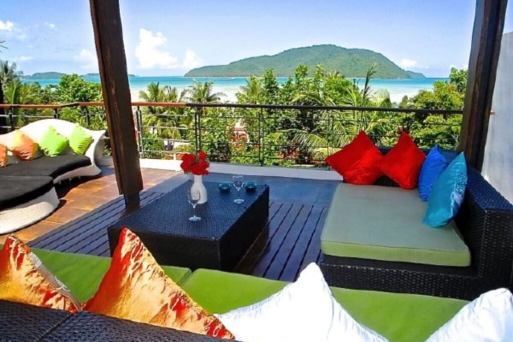Modern 3-bedroom sea view townhouse villa with rooftop patio and private pool for sale in Rawai, Phuket – 400 sqm built-up