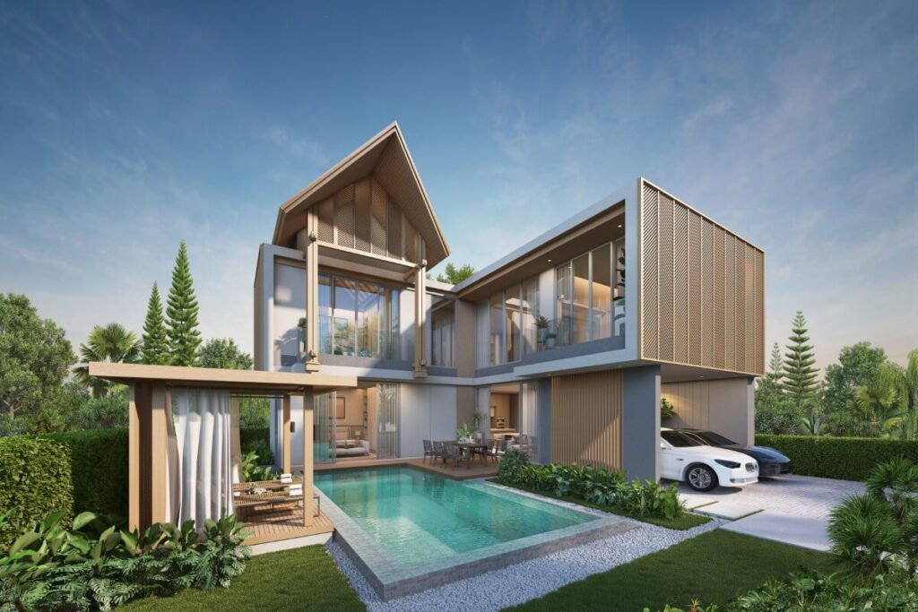3-bedroom tropical villa with pool and Thai-inspired design for sale near Bang Tao Beach, Phuket