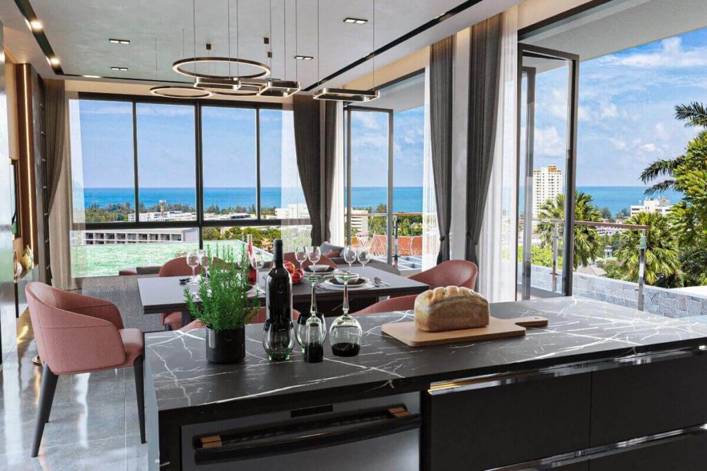 4-bed hillside sea view villa for sale in Karon, Phuket