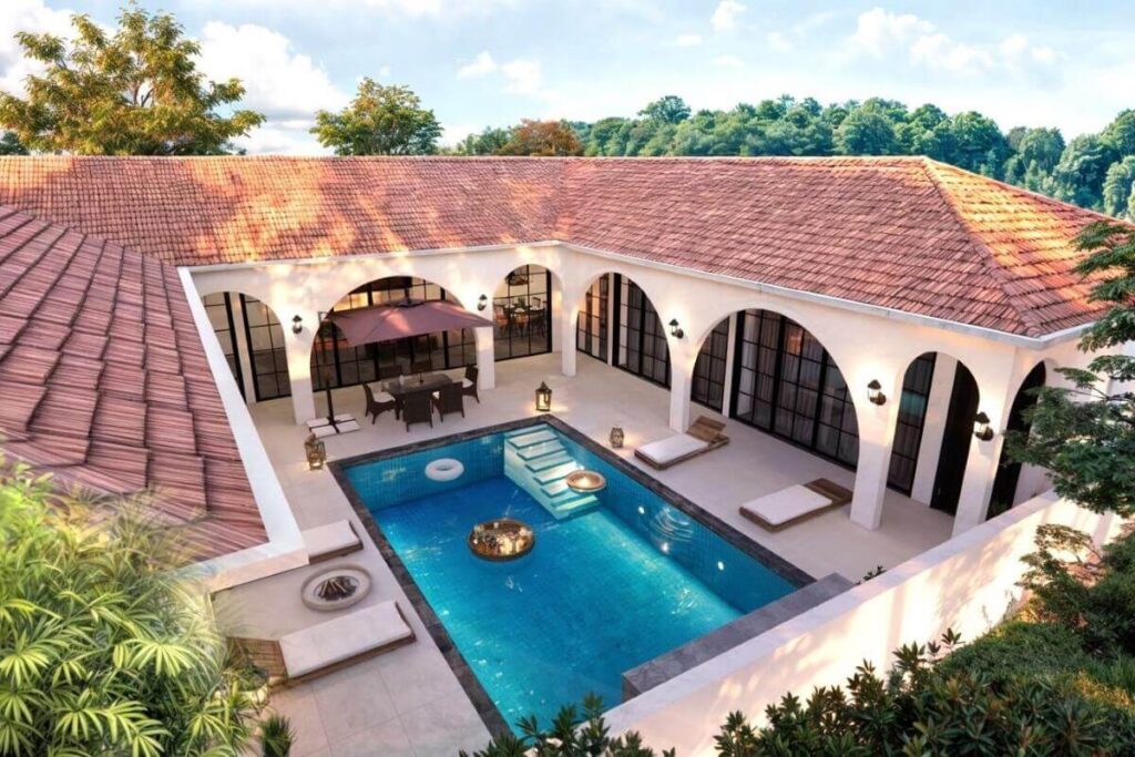 4-bedroom Moroccan-style courtyard villa with pool for sale in Rawai, Phuket