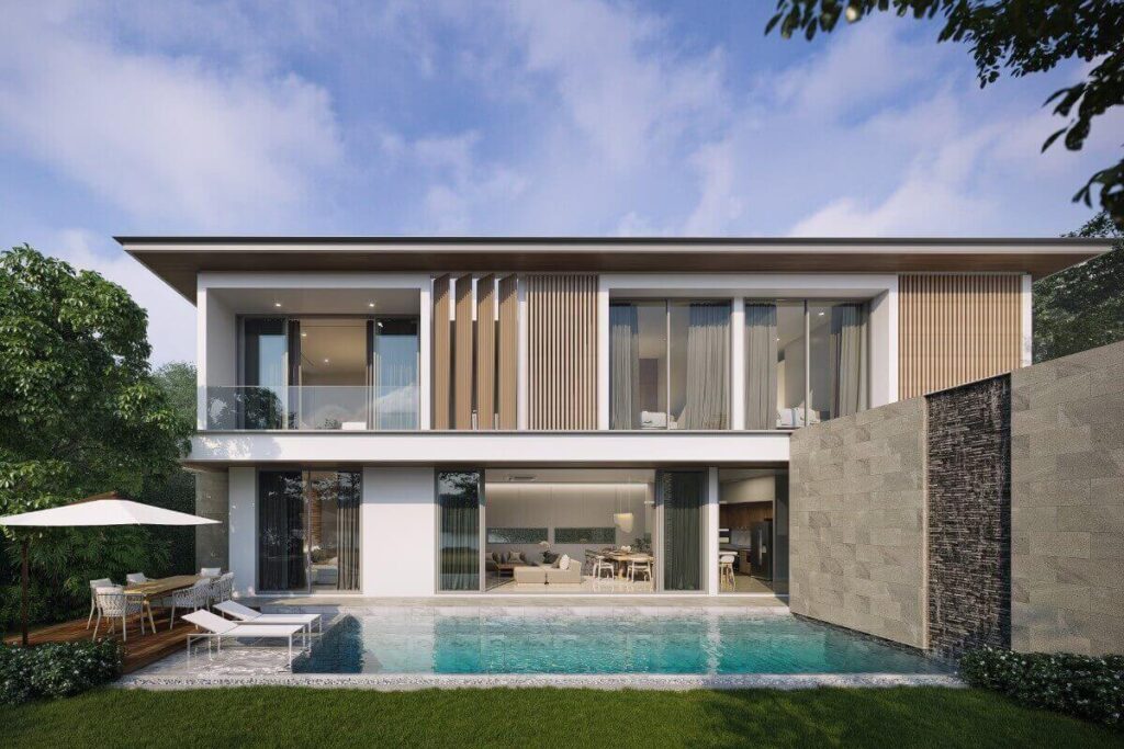 4-bedroom modern pool villa for sale near Rawai Beach, Phuket with high ceilings and tropical design
