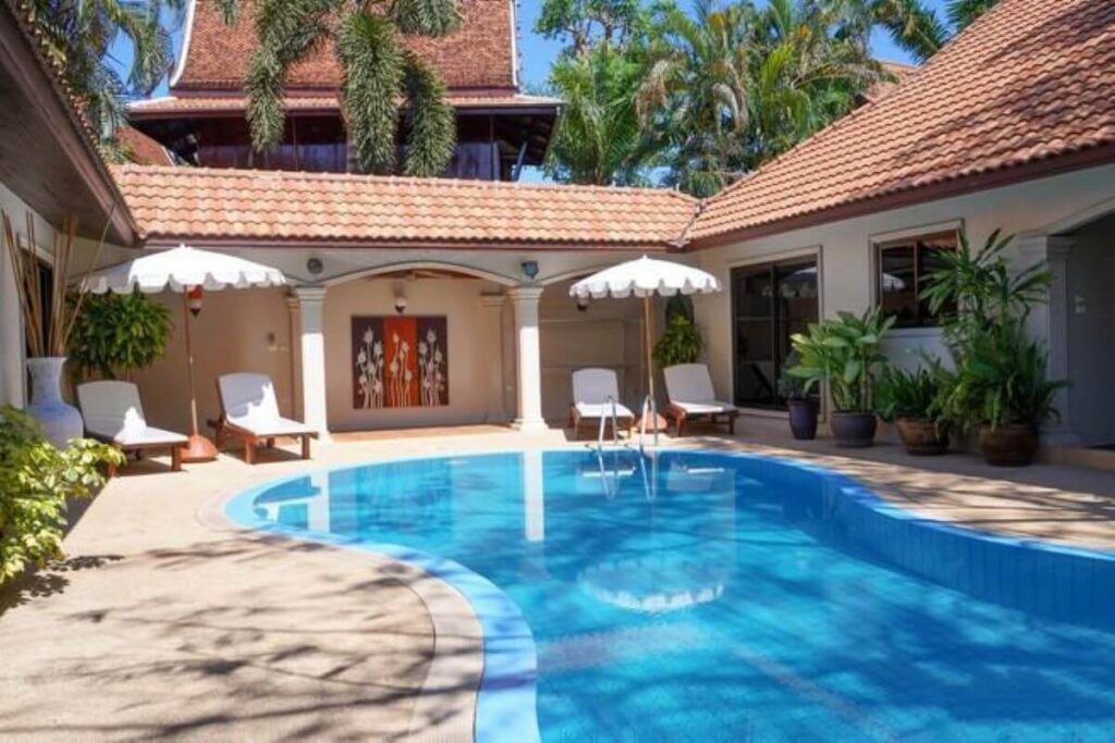 4-bedroom courtyard-style villa with pool and garden for sale near Nai Harn Beach, Phuket