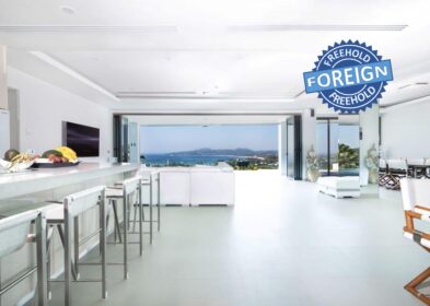 Luxury 3-bedroom sea view condo near Surin Beach, Phuket, featuring a private pool and panoramic Andaman Sea views.