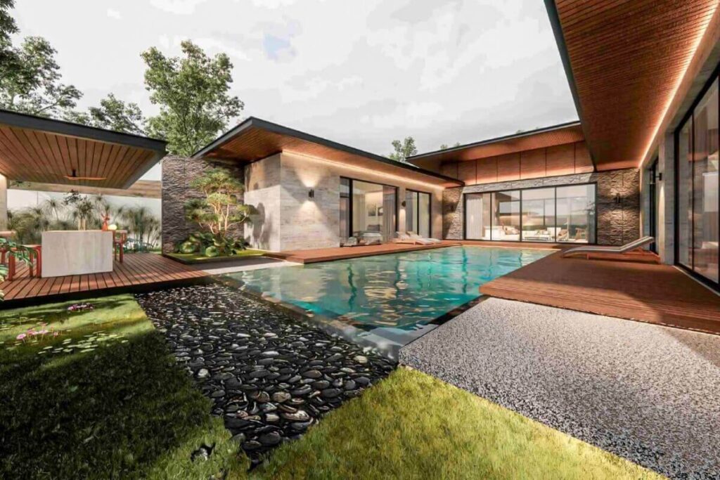 4-bed U-shaped villa for sale in Chalong, Phuket