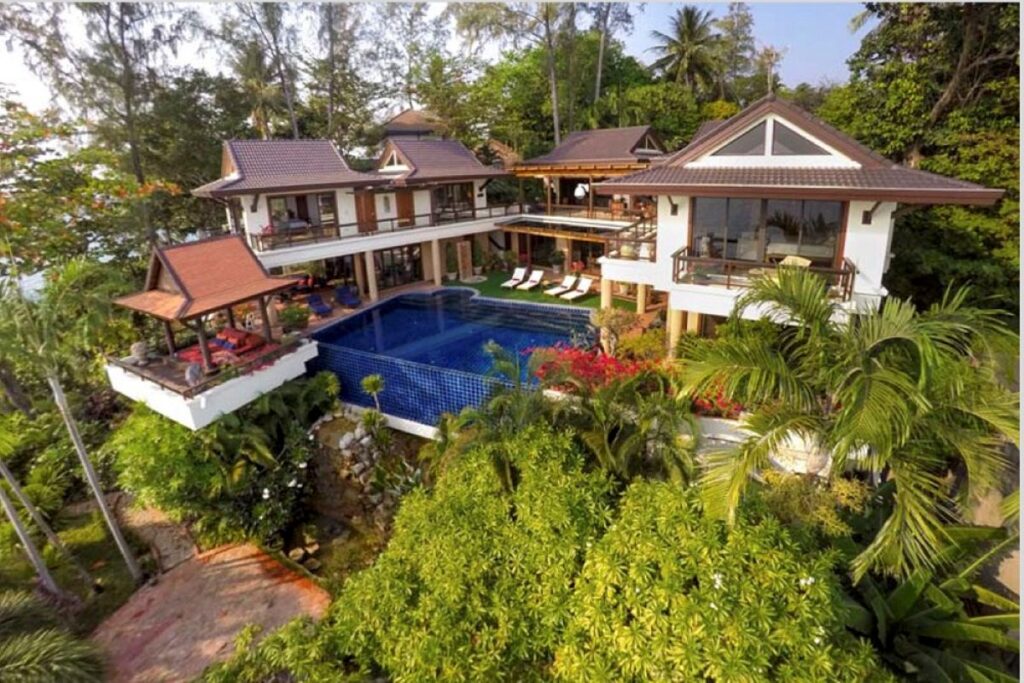4-bedroom oceanfront villa in Kata, Phuket, with infinity pool, panoramic sea views, and direct ocean access.