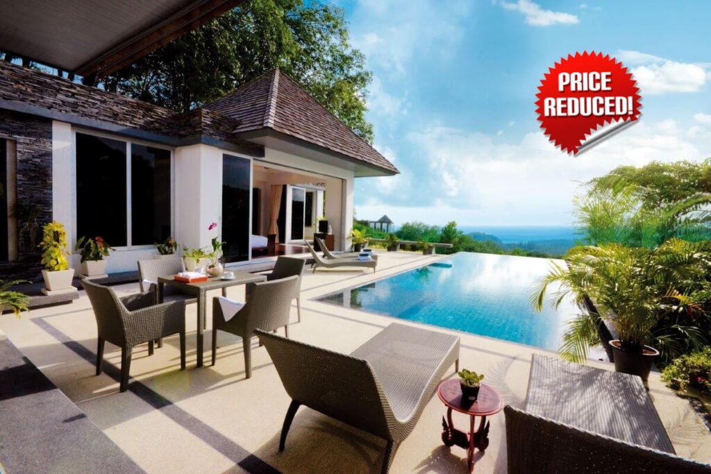 Luxury executive villa near Layan Beach, Phuket, featuring an infinity pool and stunning Andaman Sea views.