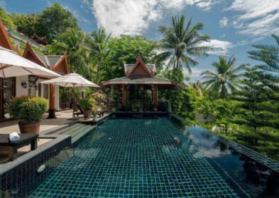 Renovated 4-bedroom Art Deco villa in Ayara, Surin with tropical garden and distant sea views