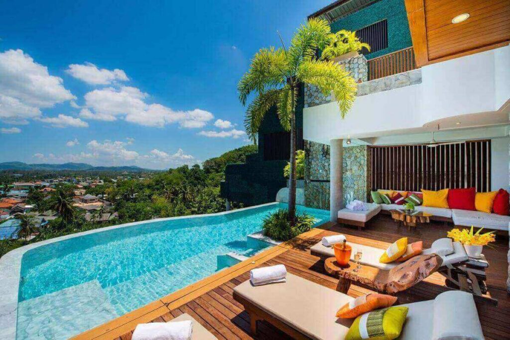 Hillside pool villa with sea views in Bang Tao, Phuket