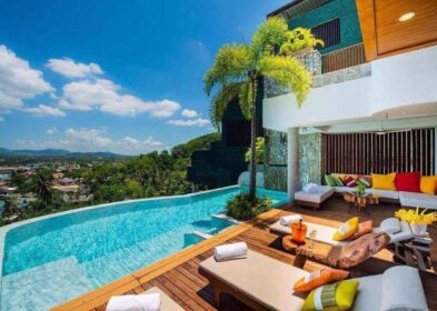 Hillside pool villa with sea views in Bang Tao, Phuket