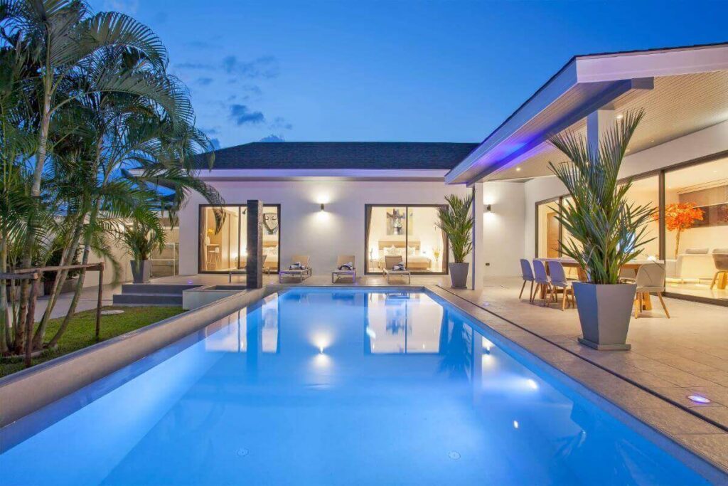 4-bedroom Scandi-style smart villa with saltwater pool for sale in Soi Kokyang, Rawai, Phuket