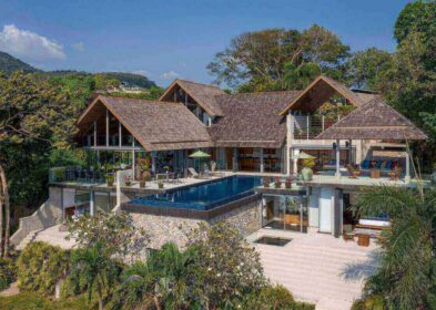 5-bedroom oceanfront villa in Kamala, Phuket, with infinity pool, sunset views, and authentic Thai-inspired design.