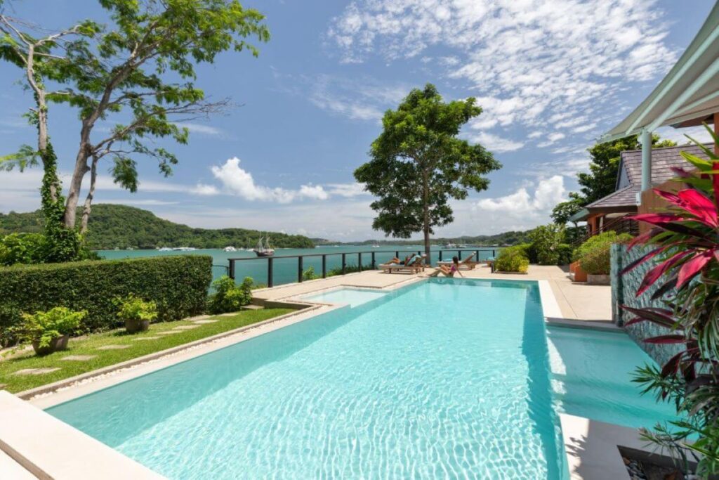 Oceanfront Thai-Bali style villa in Cape Panwa, Phuket with pool and panoramic sea views