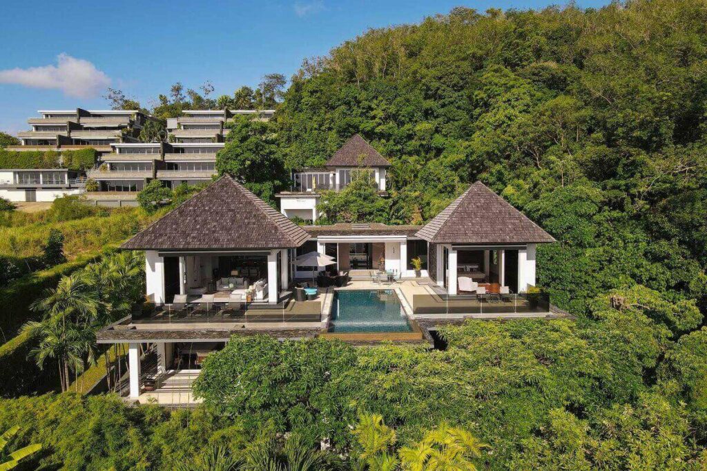 5-bedroom sea view villa with saltwater pool and modern Asian design for sale in Layan, Phuket