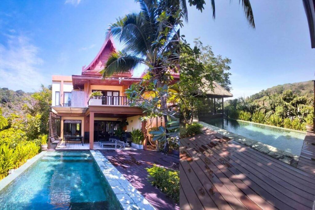 5-bedroom sea view villa with pool and outdoor entertaining space for sale near Nakalay Beach, Kamala, Phuket – 400 sqm built-up