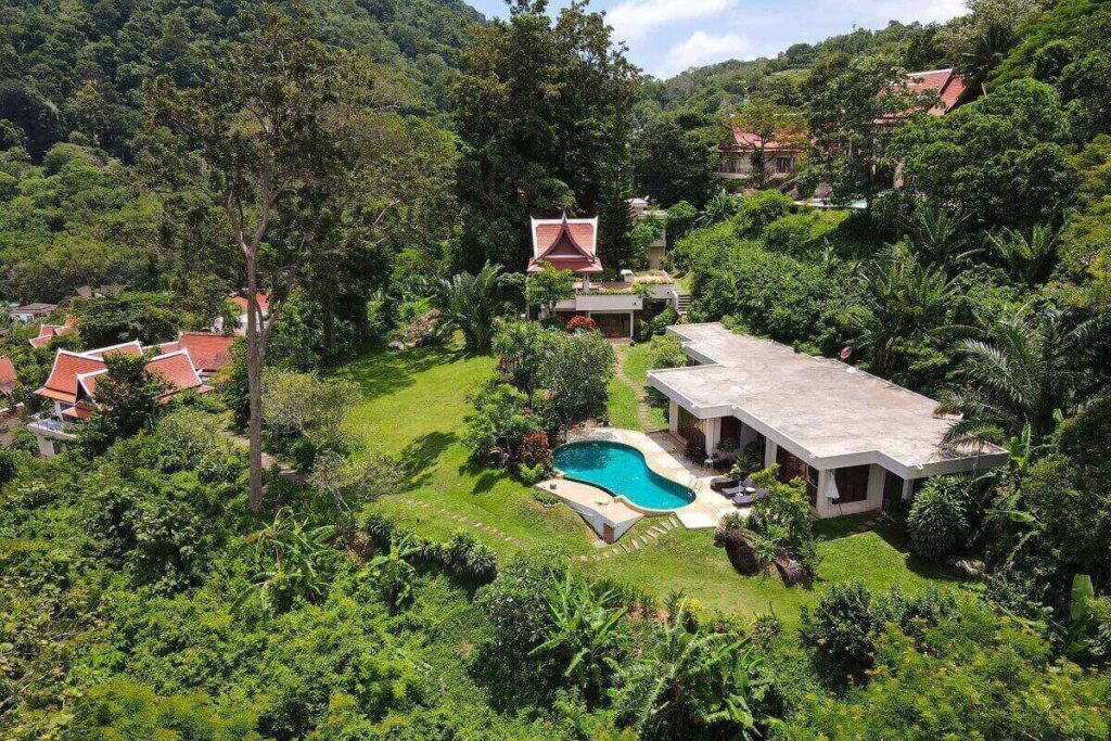 7-bedroom Thai-style villa estate in Kamala with sea views, tropical gardens, and private pool