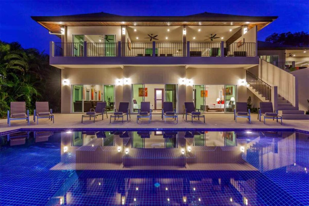 7-bedroom jungle-view villa with infinity pool and games room for sale in Nai Harn, Phuket