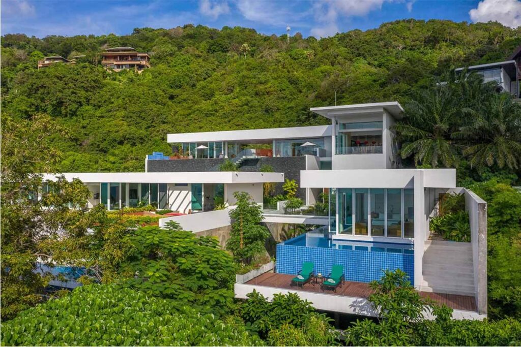 6-bedroom sea view villa with 3 pools for sale in Kamala, Phuket