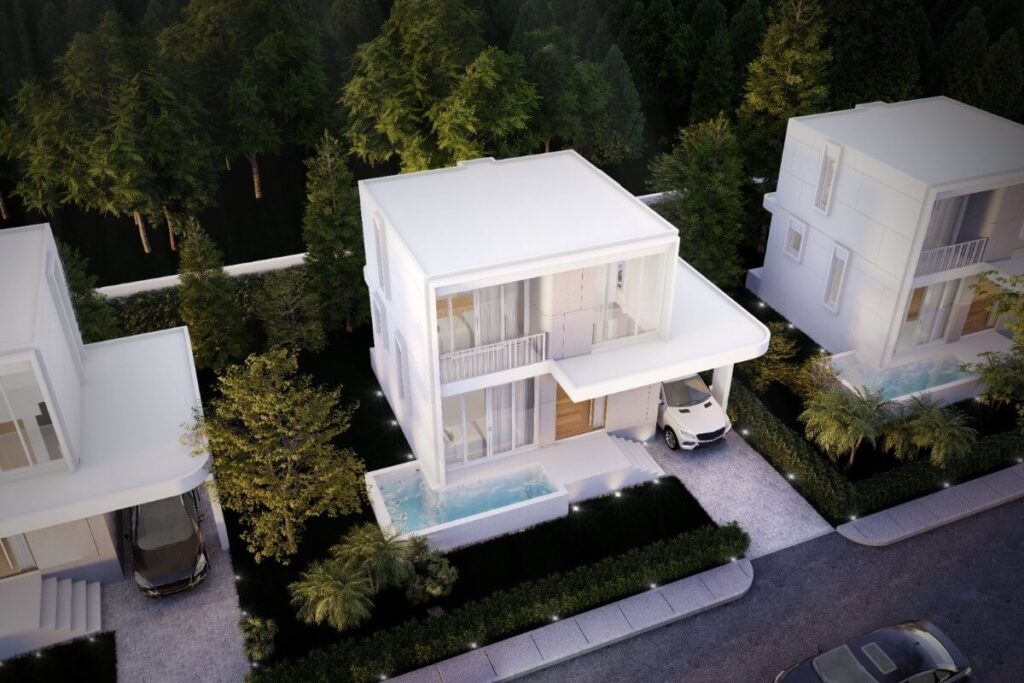 2-bedroom off-plan pool villa with balcony for sale in resort-style estate near Rawai Beach, Phuket