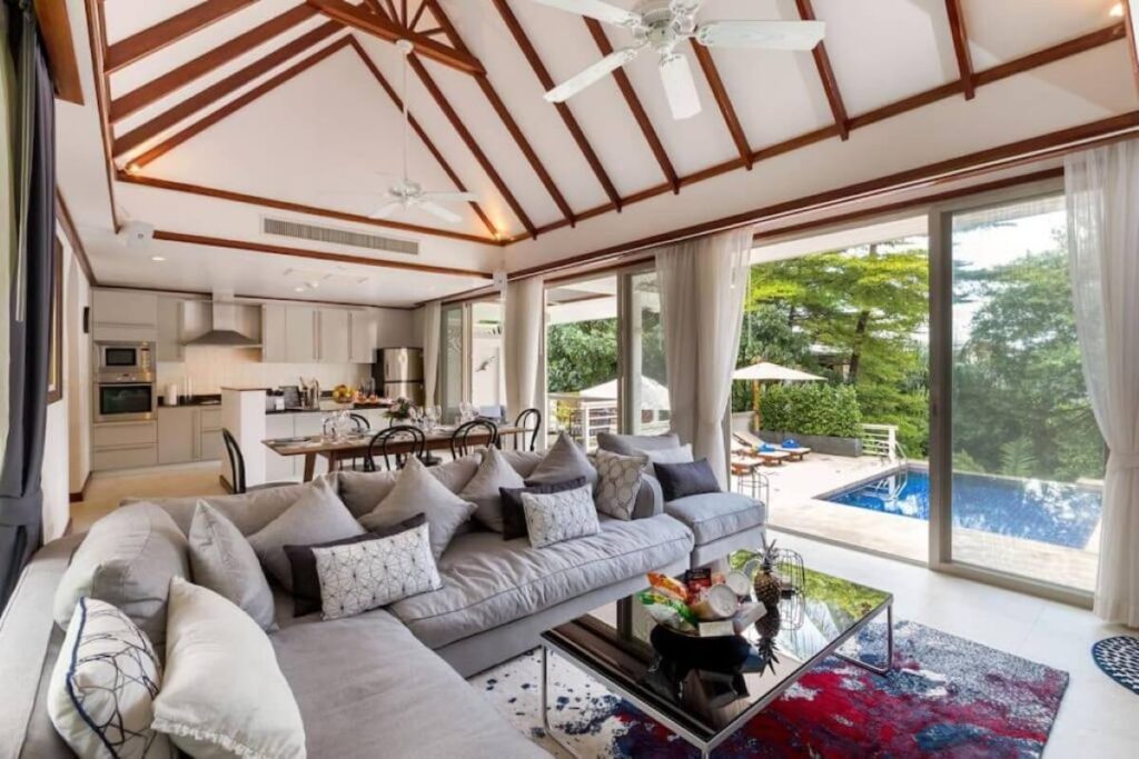 3-bedroom tropical-style villa with pool and clubhouse access for sale in Kata, Phuket