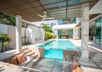4-bedroom Greek-inspired villa with pool and sunken lounge for sale in Rawai, Phuket