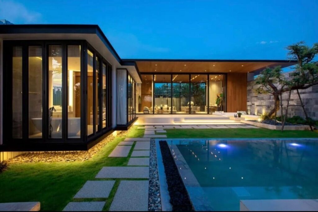 4-bedroom luxury pool villa with tropical garden for sale in Thepkrasattri, Phuket