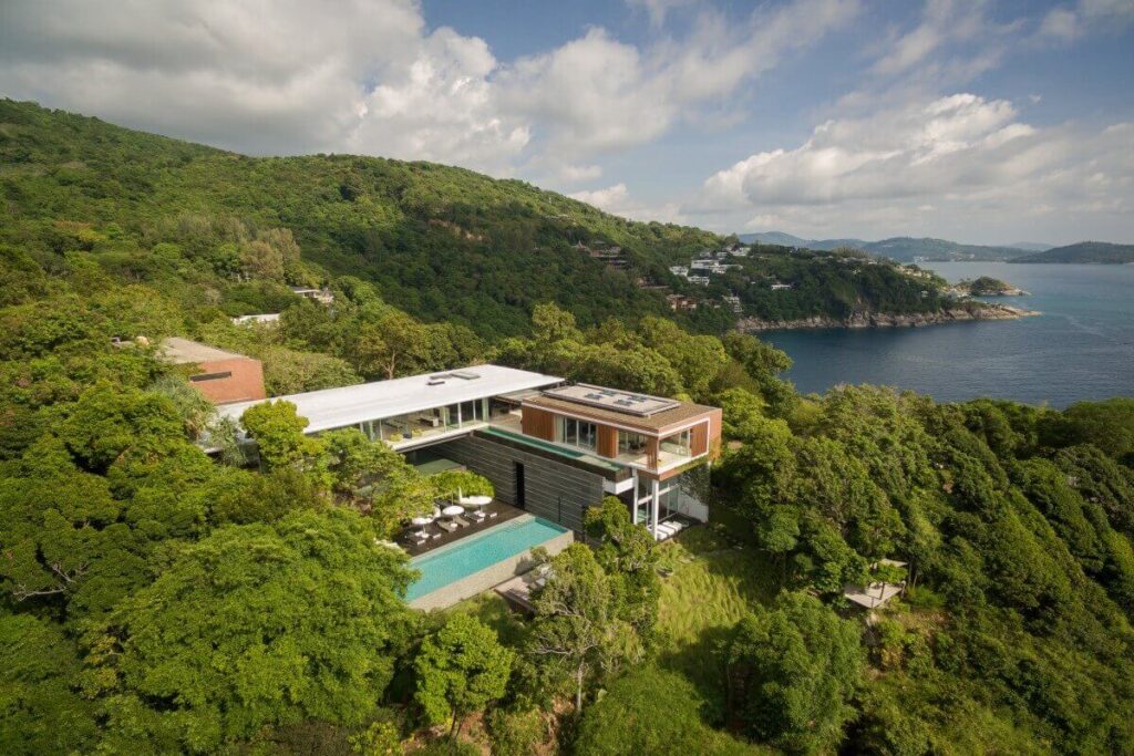 4-bedroom oceanfront super villa with 2 pools and sunset terrace for sale on Kamala Headland, Phuket