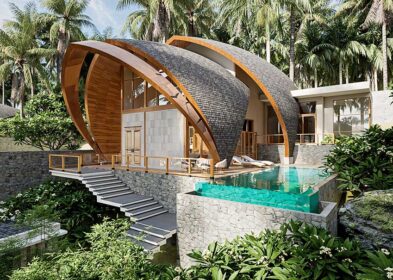 Contemporary Moon Shadow villa with garden and pool in Ban Makham, Koh Samui