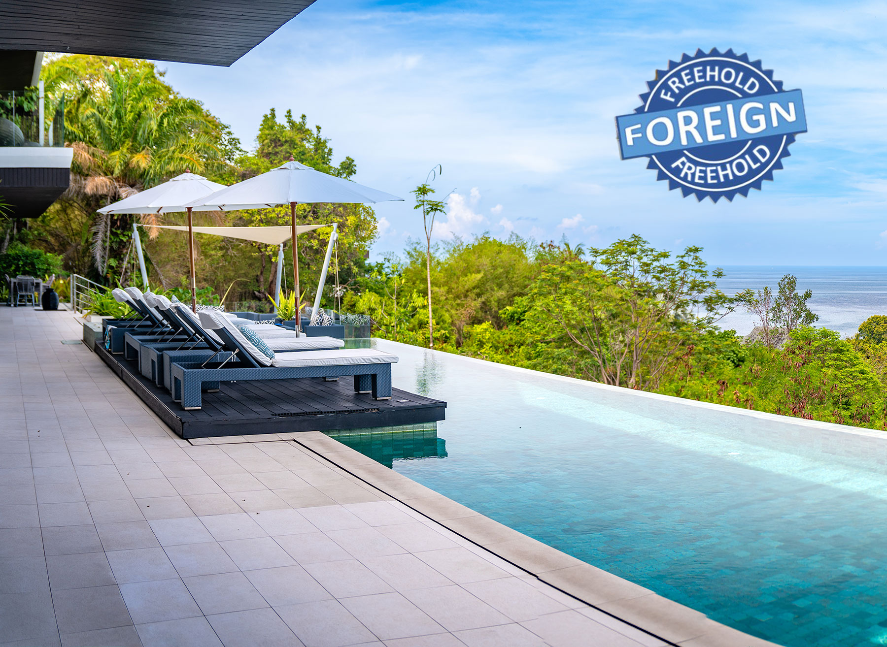 Luxury Phuket condo with infinity pool and foreign freehold badge.