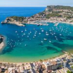 View of properties in Port de Soller in Mallorca