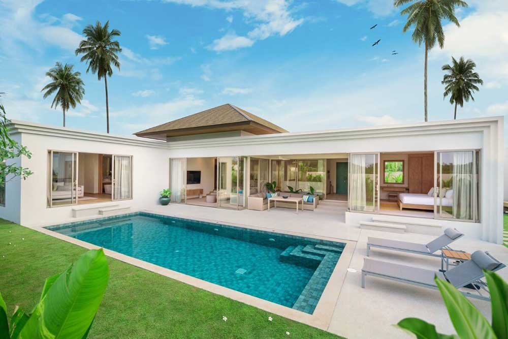 4-bed tropical pool villa with garden in Cherngtalay, Phuket – 420 sqm build