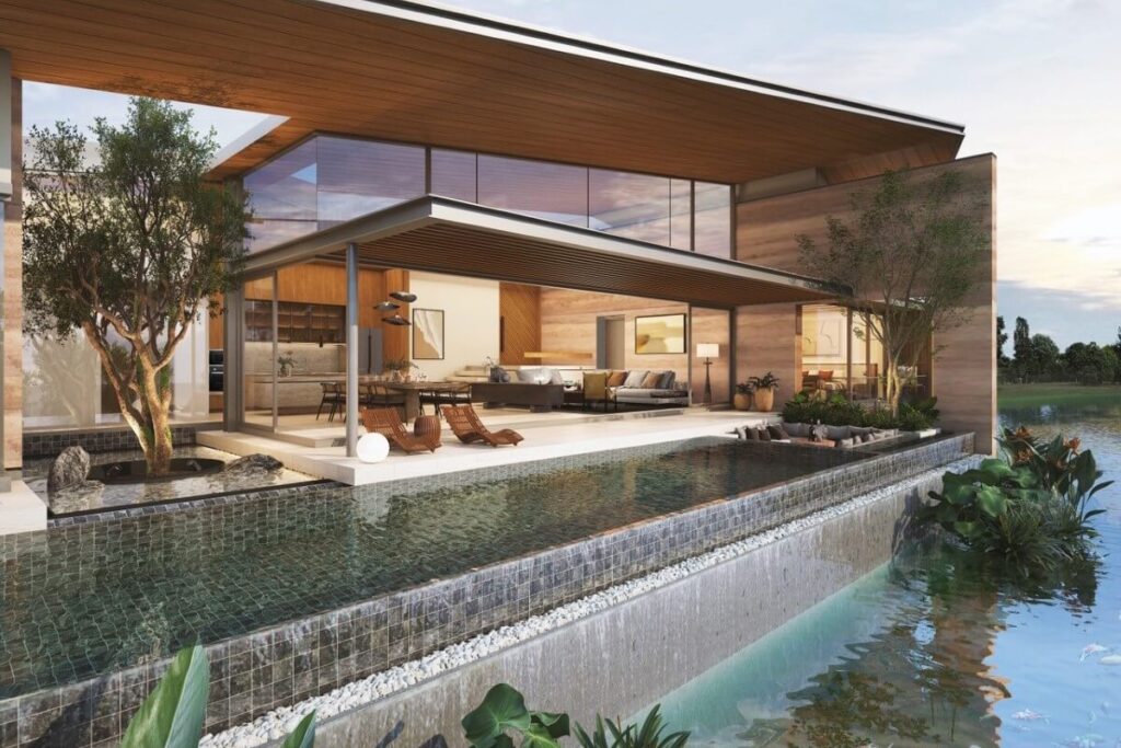 3–4 bed lakeside pool villas in Manik, Phuket with modern design and park views