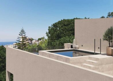 Luxury 3-bed sea view duplex house with rooftop pool in Cala Major Mallorca