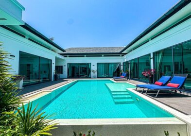 4-bed pool villa on 760 sqm plot in Rawai, Phuket with courtyard layout