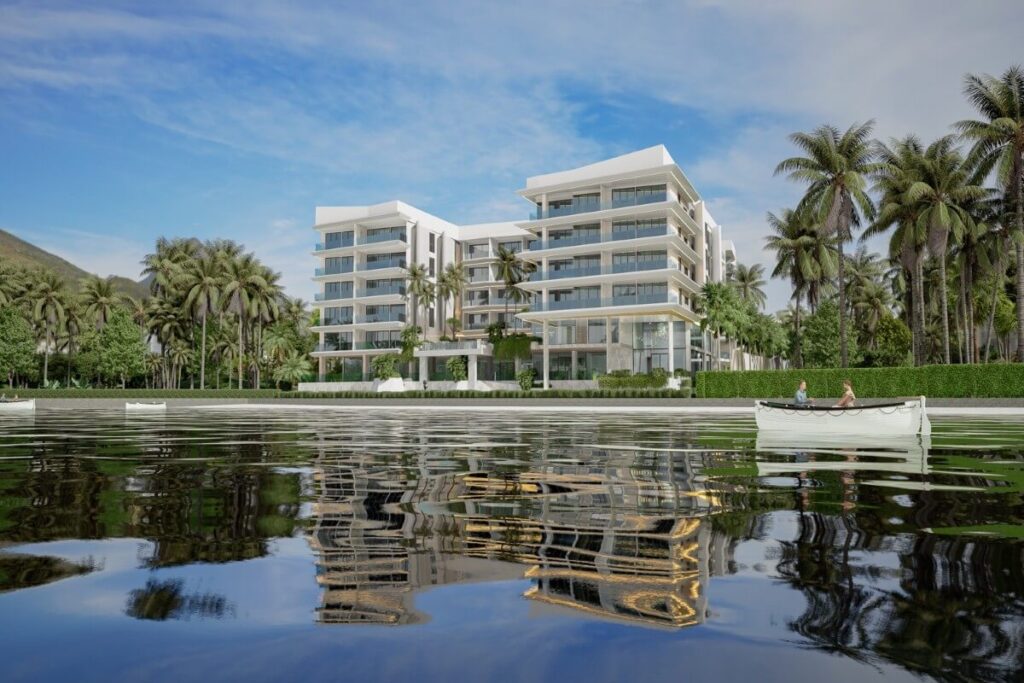 1-bed waterfront condo for sale within Boat Avenue, Bang Tao, Phuket, lake views