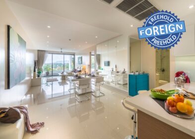 2-bed foreign freehold condo for sale on hillside near Surin Beach, Phuket, sunset views
