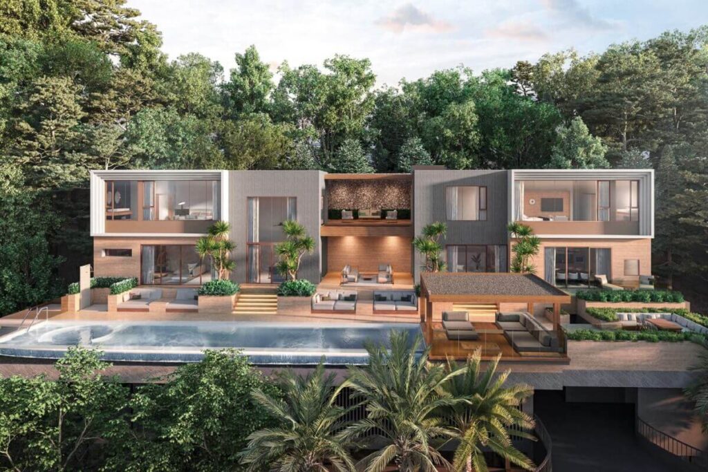 Under construction 4 and 5-bed luxury sea view pool villa with beach access in Panwa, Phuket