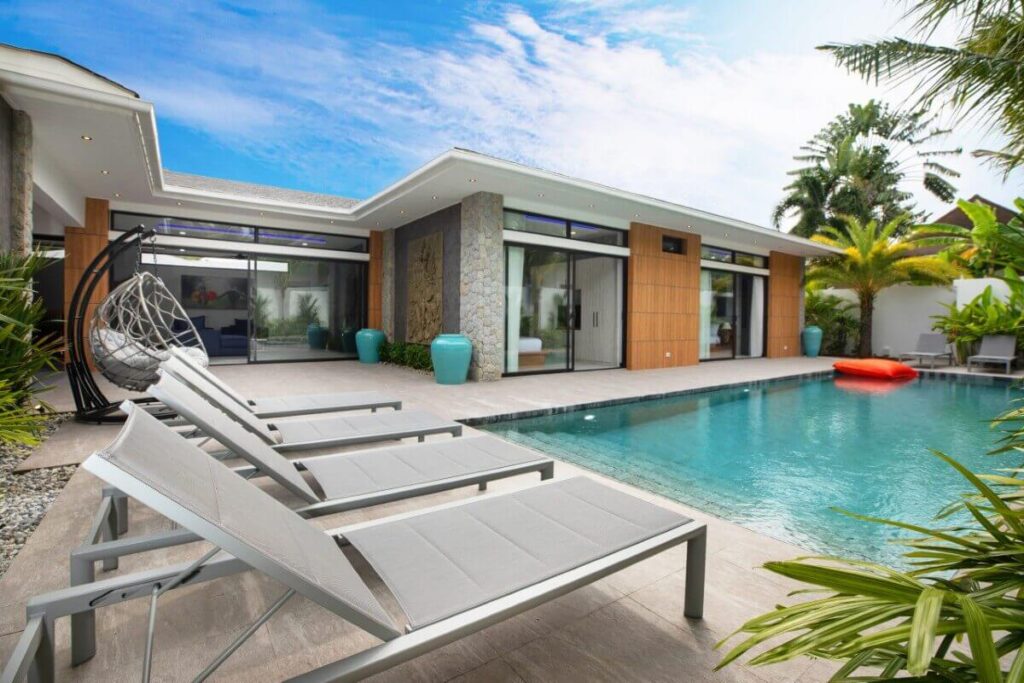 4-bed pool villa for sale in Rawai, Phuket, modern tropical design, near Nai Harn Beach