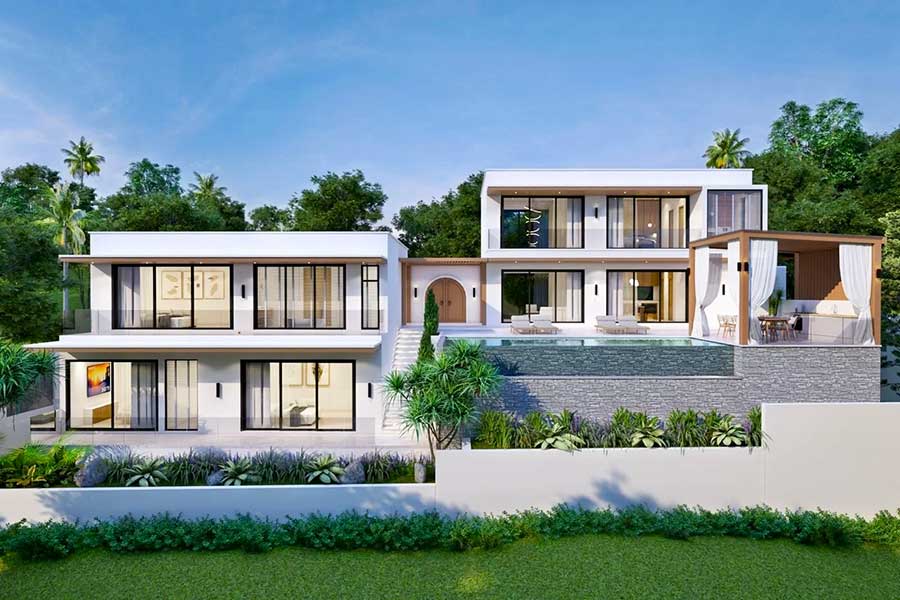 4-bed sea view pool villa at Tesoro Valley, Bang Makham, Koh Samui