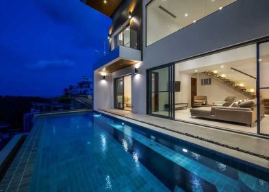 3-bed infinity pool villa with bay views at Saitara Peak, Chaweng Noi, Koh Samui