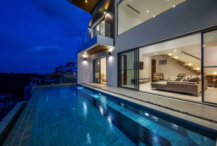 3-bed infinity pool villa with bay views at Saitara Peak, Chaweng Noi, Koh Samui